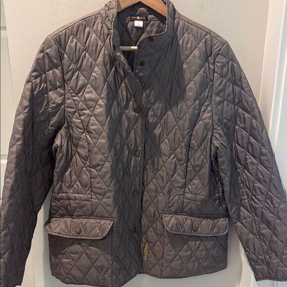 Polo Gear Women's Quilted Tan-Green Jacket size Large - Picture 1 of 14